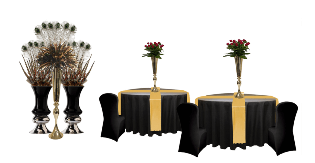 Styling package linen and centrepieces-art deco