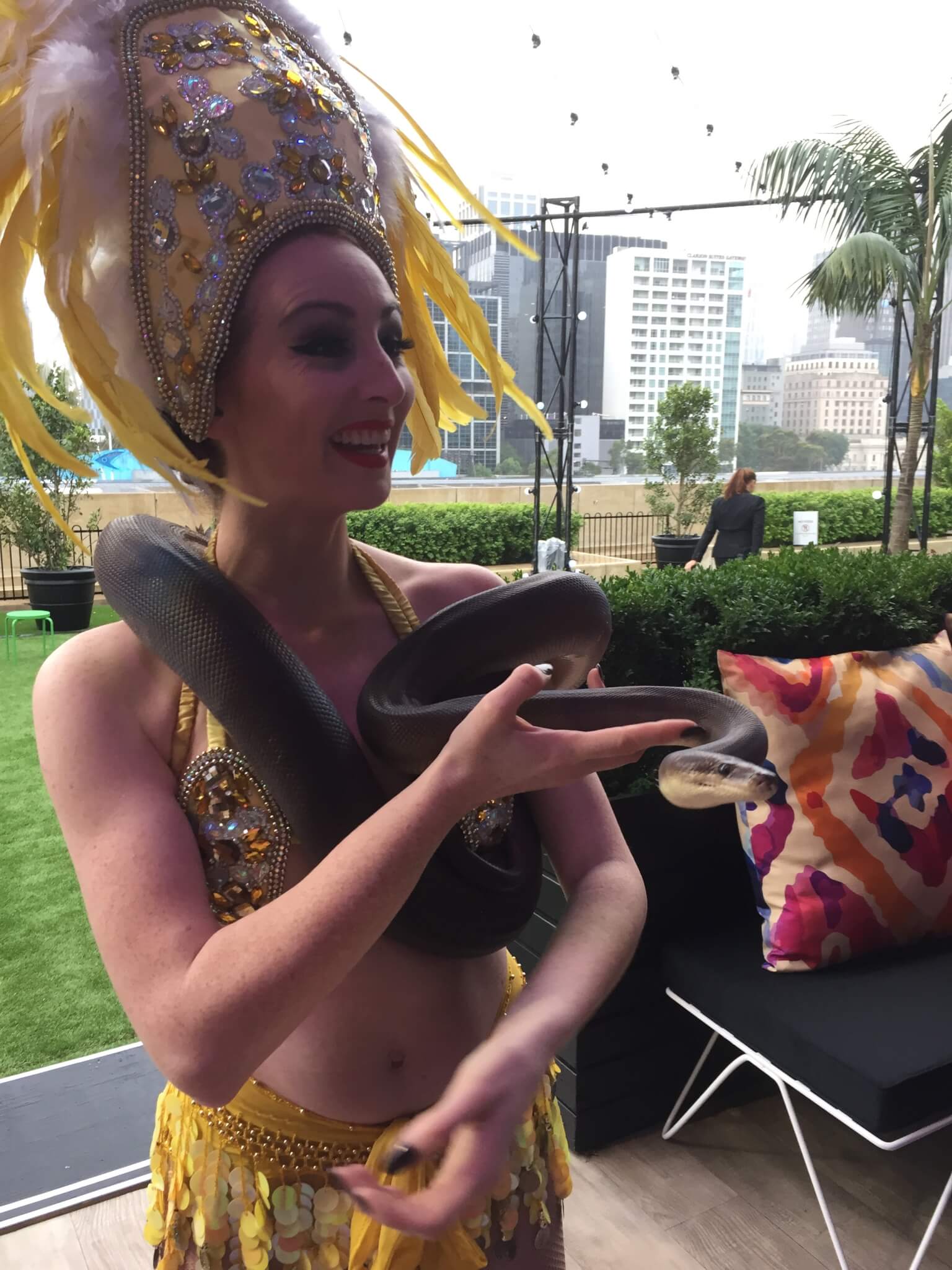 Snake Handler Rio Carnival Brazilian Theme Event for Crown VIP Events